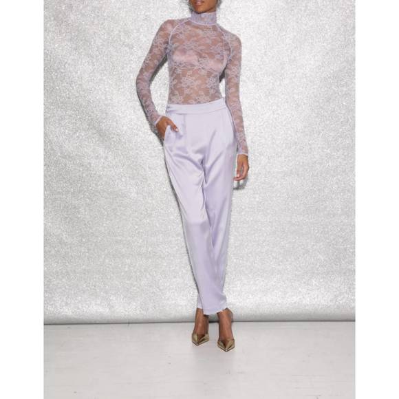 NEW FLEUR DU MAL tuxedo panther pants in thistle - Picture 1 of 1